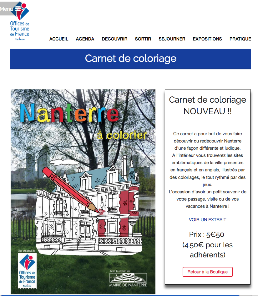 Cahier &agrave; la boutique de l'OT Nanterre